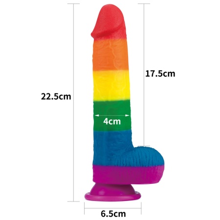 Dildo Prider 22,86 cm Tęczowe - 2