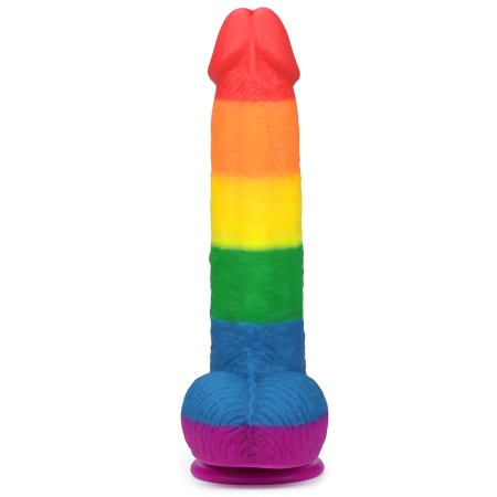 Dildo Prider 22,86 cm Tęczowe - 3
