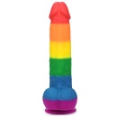 Dildo Prider 22,86 cm Tęczowe - 3