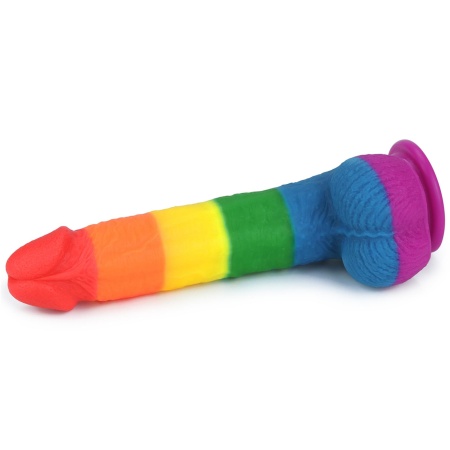Dildo Prider 22,86 cm Tęczowe - 7
