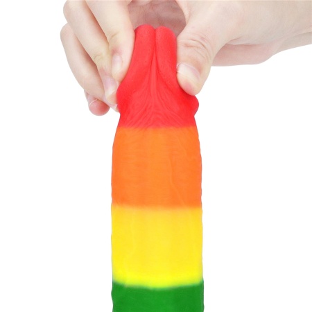 Dildo Prider 22,86 cm Tęczowe - 8