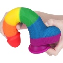 Dildo Prider 22,86 cm Tęczowe - 9