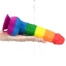Dildo Prider 22,86 cm Tęczowe - 11