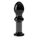 Szklany korek analny Glass Romance Black 11,4 cm - czarny lustrzany - 1