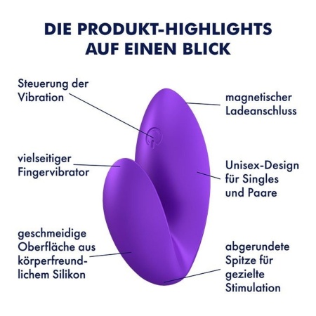 Wibrator na palec Love Riot Purple - silikon medyczny, 12 programów wibracji, 6,2 cm - 6