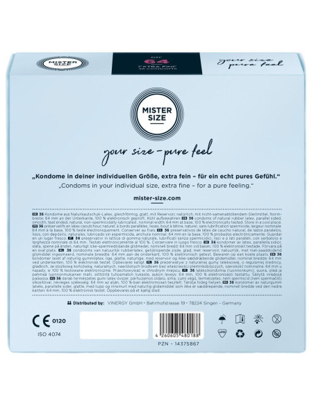 Mister Size 64mm pack of 36