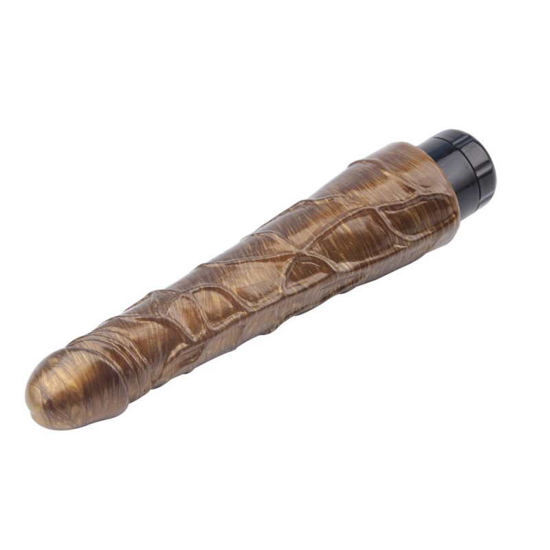 Wibrator Johnny Boner-Gold z realistyczną główką, bezstopniową regulacją prędkości, długością 23 cm i średnicą maks. 4,8 cm - 6