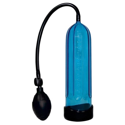 Pompka do penisa Smile Pump z przezroczystym cylindrem 24 cm, skalą pomiarową i ręczną pompą kulową - 1 2