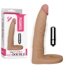 Wibrująca nakładka na penisa The Ultra Soft Double 16 cm, brązowa - 1