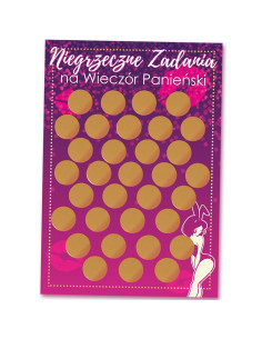 Plakat-zdrapka z zadaniami dla Przyszłej Panny Młodej