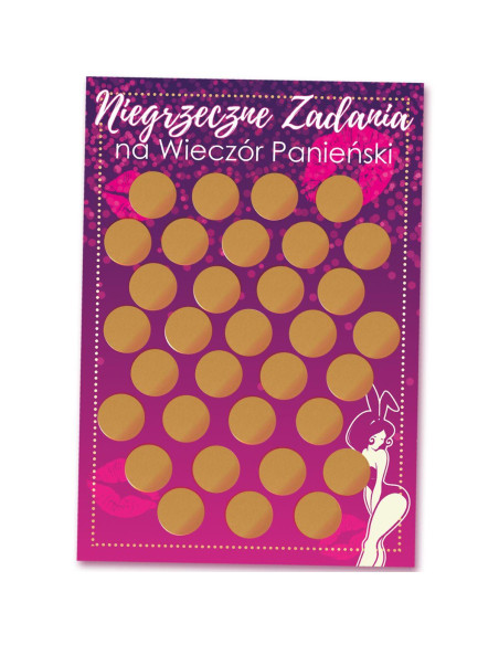 Plakat-zdrapka z zadaniami dla Przyszłej Panny Młodej