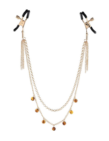 SPORTSHEETS AMBER CHAINED NIPPLE CLAMPS