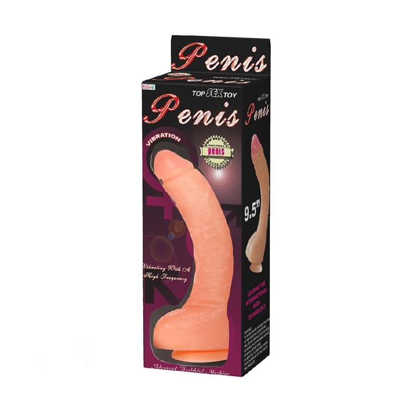 Realistyczny wibrator Penis Vibration z przyssawką, 24 cm - 1