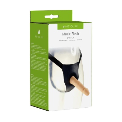Strap-on Magic Flesh 7 z regulowaną uprzężą i silikonowym dildem 16,5 cm - 1