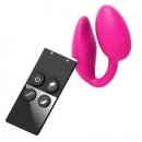 Danger Pink - podwójny stymulator łechtaczki i punktu G, 2 silniki, pilot, 10 cm - 1