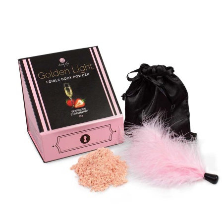 SPARKLING STRAWBERRY EDIBLE POWDER & FEATHER TICKLER KIT Cod. - 1