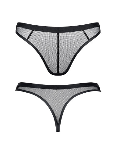 męskie stringi z elastycznej siatki S