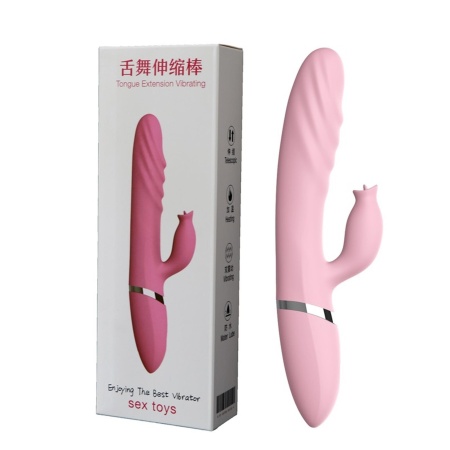 Wibrator Tongue Extension z ruchomym języczkiem i funkcją ogrzewania, 21 cm - 5