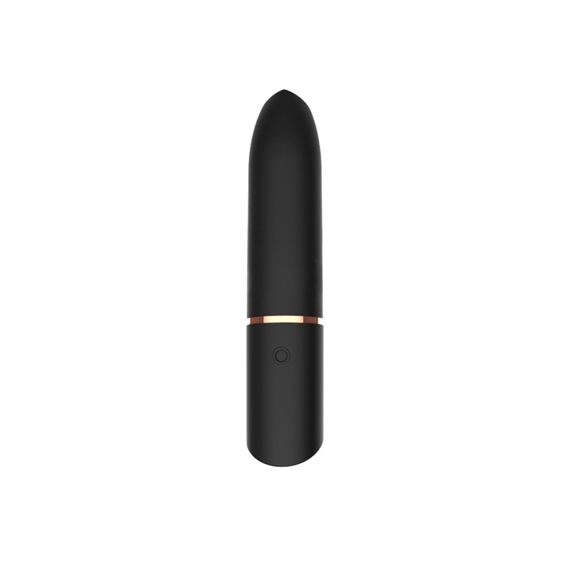 Pocisk wibrujący Rocket Black - 10 trybów wibracji, silikon + ABS, Ø 1,8 × 9 cm - 1
