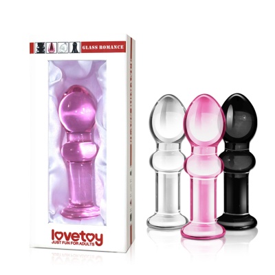 Szklany korek analny Glass Romance Pink 11,5 cm - 1