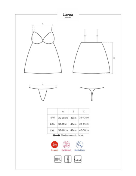 Luvae babydoll i stringi czarna    M/L