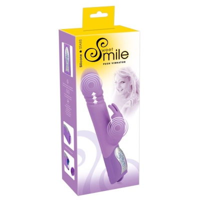 Wibrator króliczek Sweet Smile Push z funkcją pchania i stymulatorem łechtaczki, 25 cm - 1
