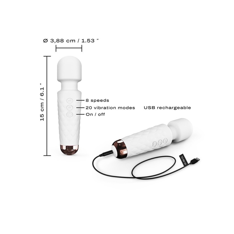 Masażer łechtaczki MINI WANDERFUL White - elastyczna szyjka, 20 trybów wibracji, 15,5 cm - 3