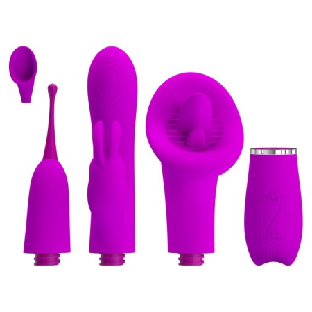 Zestaw stymulatorów Thrill Kit z wymiennymi nakładkami - 26 cm - 2