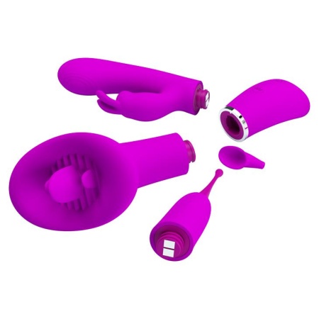 Zestaw stymulatorów Thrill Kit z wymiennymi nakładkami - 26 cm - 5