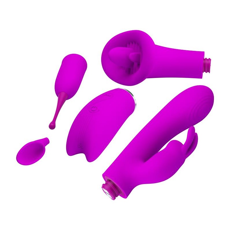 Zestaw stymulatorów Thrill Kit z wymiennymi nakładkami - 26 cm - 6