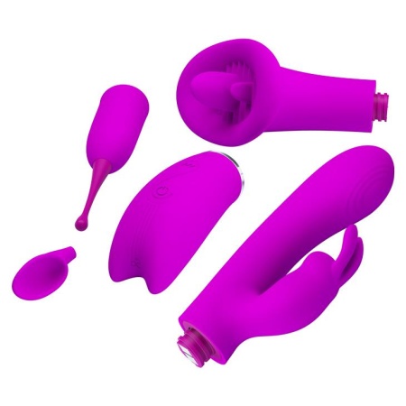 Zestaw stymulatorów Thrill Kit z wymiennymi nakładkami - 26 cm - 6