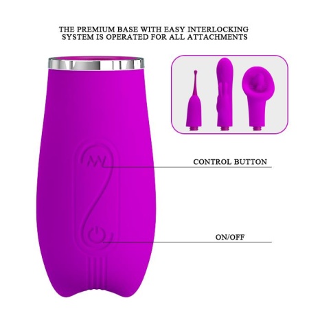 Zestaw stymulatorów Thrill Kit z wymiennymi nakładkami - 26 cm - 8