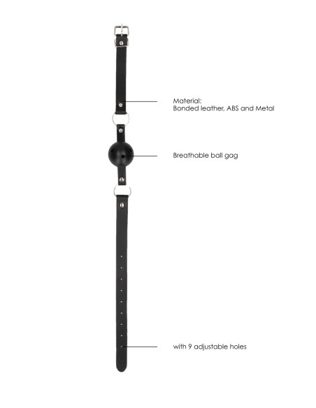 Breathable Ball Gag - With Bonded Leather Straps