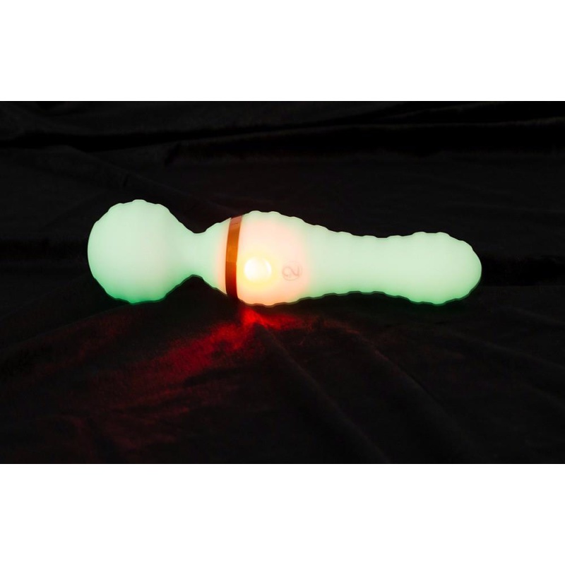 Wibrator-różdżka GITD Wand Vibrator – dwustronny masażer świecący w ciemności, 19,5 cm - 8