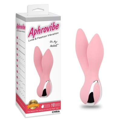 Wibrator Light Pink Oh My Rabbit - 2 ruchome końcówki, silikon, 13,5 cm - 1