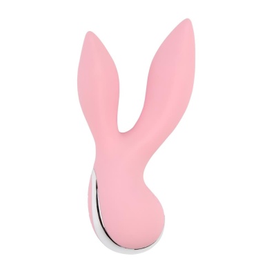 Wibrator Light Pink Oh My Rabbit - 2 ruchome końcówki, silikon, 13,5 cm - 1 2