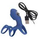 Nakładka na penisa Sweet Smile Rechargeable Couples Sleeve z 10 trybami wibracji i stymulatorem łechtaczki, długość 10 cm, średn - 2
