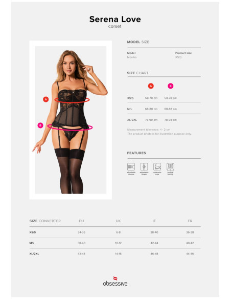 Bielizna-Serena Love gorset i stringi   XS/S