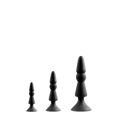 Zestaw-MENZSTUFF 3-PIECE ANAL CONE SET BLACK - 1