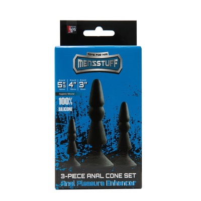 Zestaw-MENZSTUFF 3-PIECE ANAL CONE SET BLACK - 1 2
