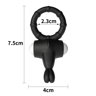 Wibrujący Pierścień Erekcyjny Power Clit Silicone – Czarny, 3.5 cm - 1 2