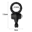 Wibrujący Pierścień Erekcyjny Power Clit Silicone – Czarny, 3.5 cm - 2