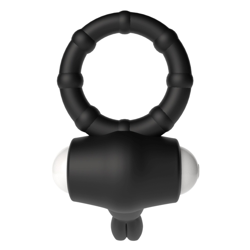 Wibrujący Pierścień Erekcyjny Power Clit Silicone – Czarny, 3.5 cm - 6