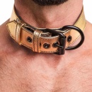 Obroża i smycz bondage metaliczna złota z regulacją 35.5-46.9 cm - 4