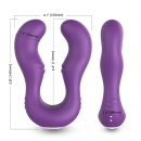 Wibrator dla par Seraph Purple - dwustronny stymulator silikonowy z 18 trybami wibracji, 14,7 × 10,5 × 3,9 cm - 4