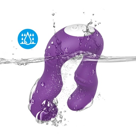 Wibrator dla par Seraph Purple - dwustronny stymulator silikonowy z 18 trybami wibracji, 14,7 × 10,5 × 3,9 cm - 8