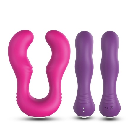 Wibrator dla par Seraph Purple - dwustronny stymulator silikonowy z 18 trybami wibracji, 14,7 × 10,5 × 3,9 cm - 11