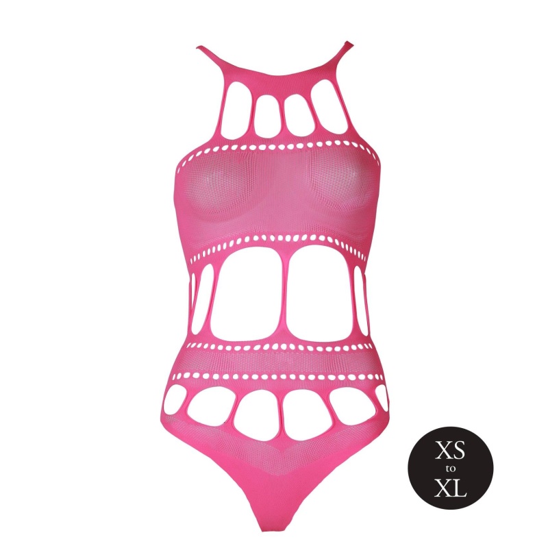 Body with Grecian Neckline - Neon Pink - 6