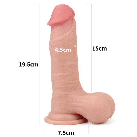 Sliding Skin Dual Layer Dong z jądrami 19,8 cm - 1