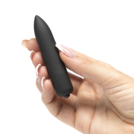 Pocisk wibrujący Bullet Long 9 cm – jeden tryb, czarny matowy - 2